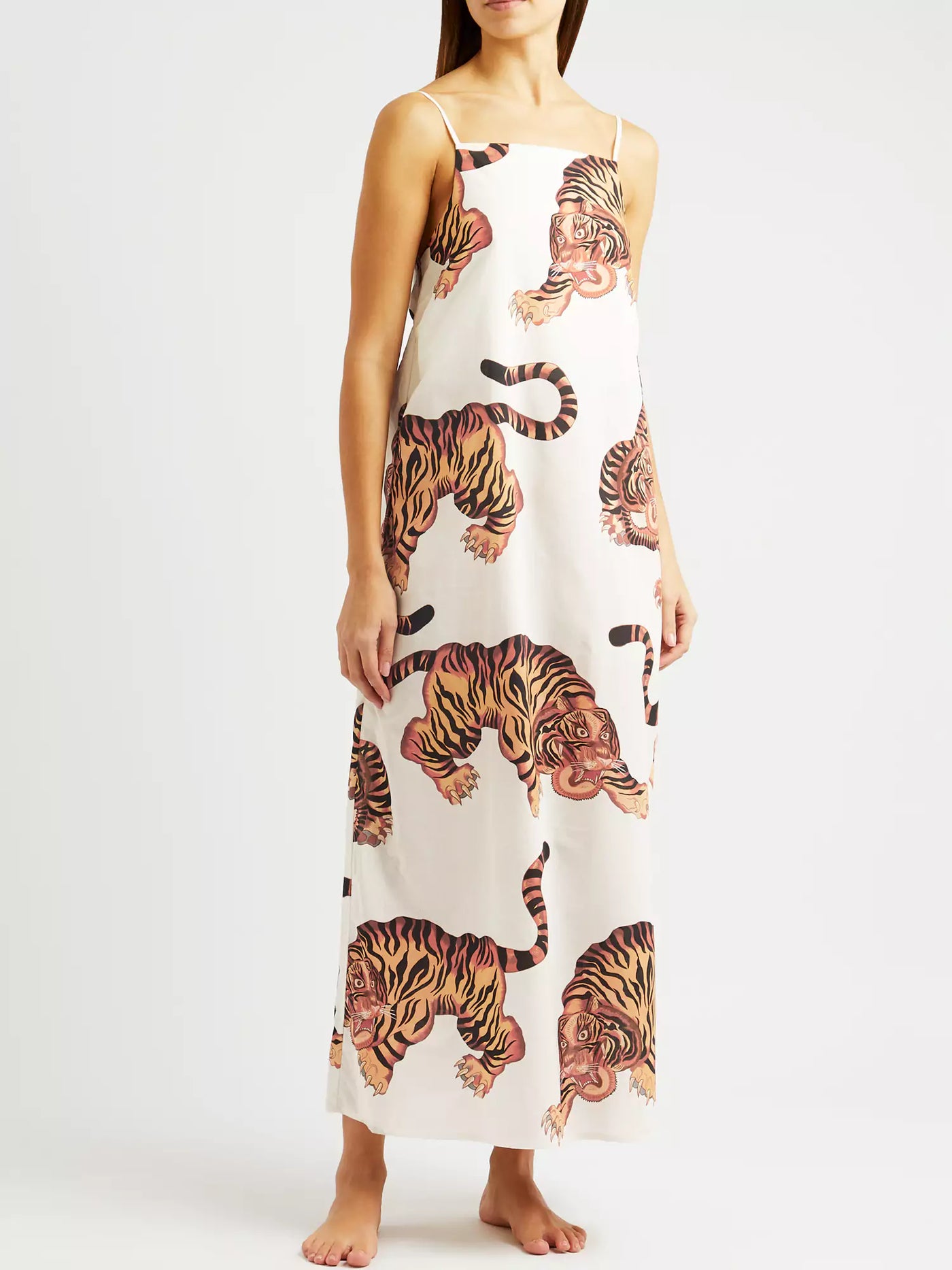 Shoulder Strap 100%Cotton Dress - Tiger